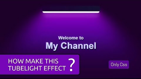 How Make This Tubelight Effect | Creative Css | Allustrode #css #webdev #csseffect