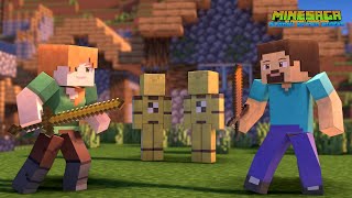 Steve and Alex: The Guiding Lights Song - Minesaga | Minecraft Music Video | Minecraft Animation