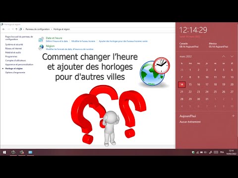 Comment changer l'heure et ajouter le fuseau horaire (3 Horloges et région) Windows 10