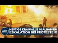 ALBANIEN: Heftige Krawalle! Eskalation bei Protesten gegen Regierung wegen Vorwürfen der Korruption