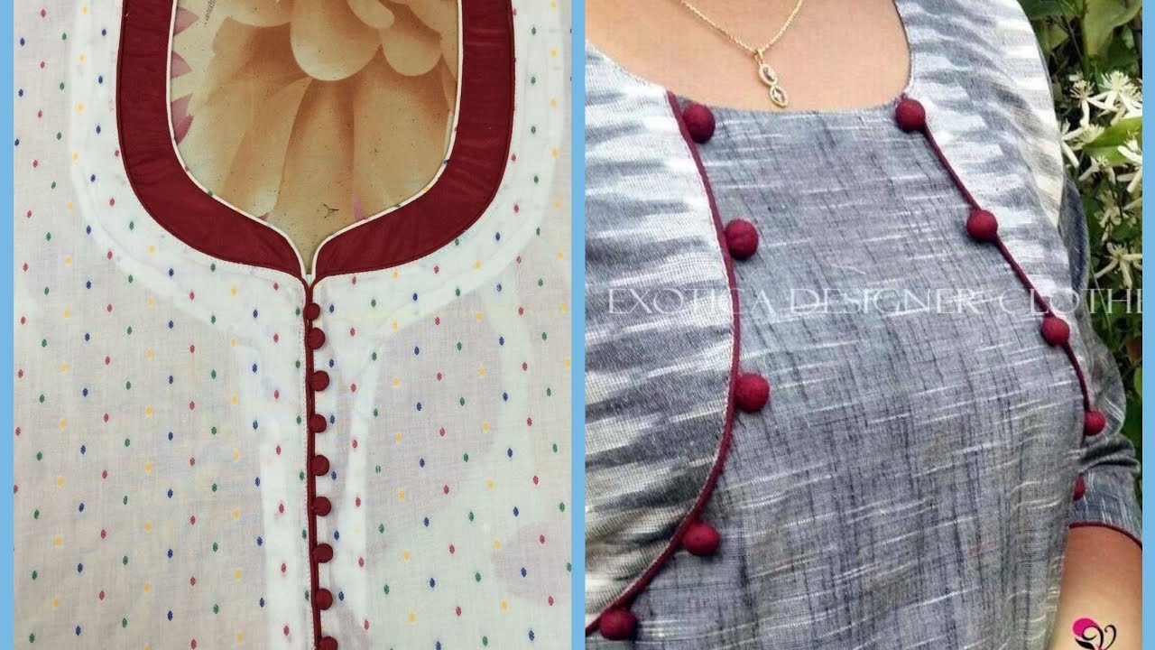 30 Stylish Potli button neck designs for kurtis and salwar suits | Kurti  neck designs, Salwar neck designs, Kurta neck design