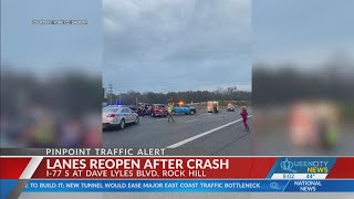 Seven-vehicle crash snarls I-77 southbound rush hour traffic