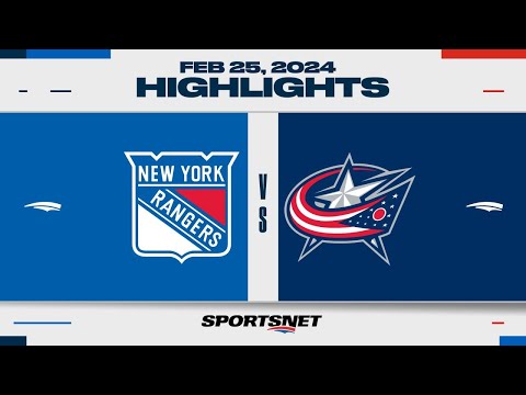 NHL Highlights | Rangers vs. Blue Jackets - February 25, 2024