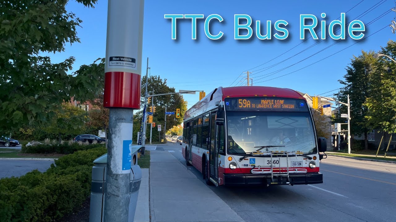 Toronto TTC 59A Maple Leaf Bus Ride - Full Route Eastbound 10/12/2025