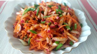Острый салат с редиской по-корейски / Korean Radish Salad Recipe