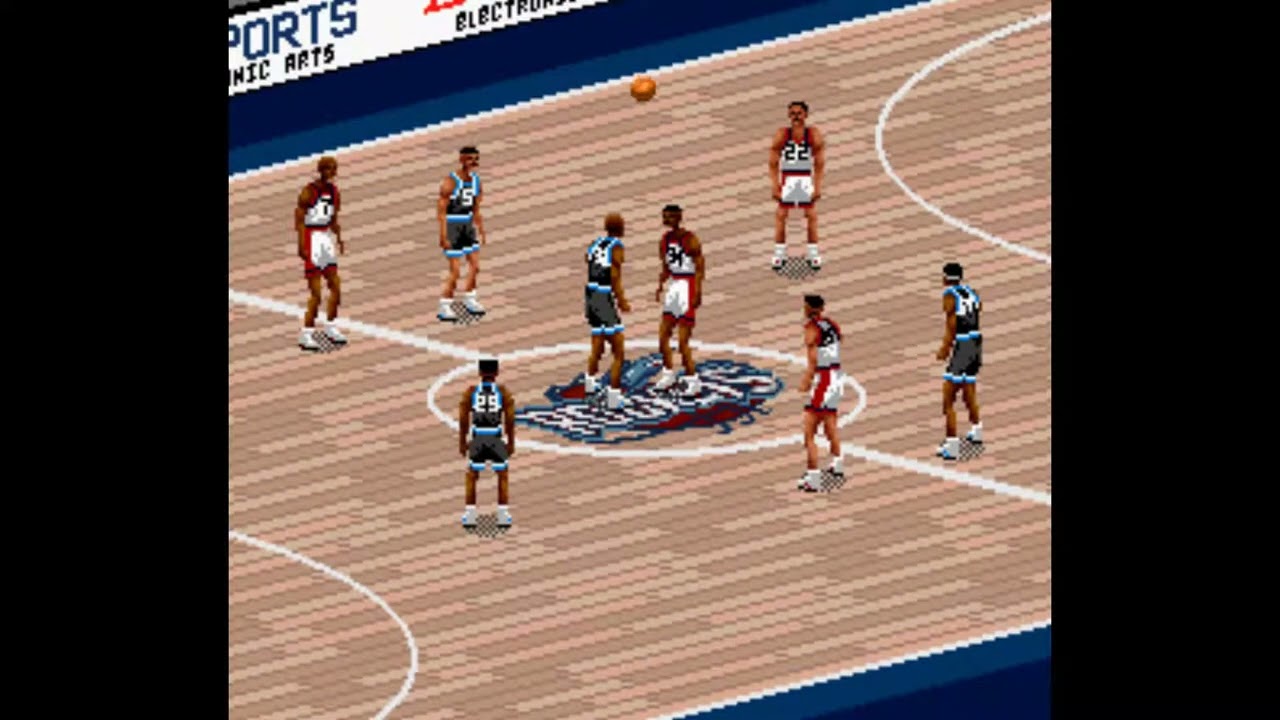 Tip Off Animation From NBA Live 96 For The Super Nintendo (SNES Clip)