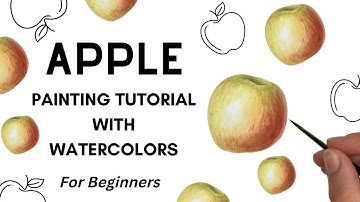 Apple Painting Tutorial with Watercolor 🍎 For Beginners 🍎 Realistic Apple Painting