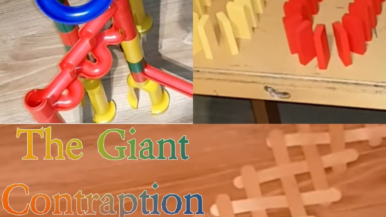 The giant Contraption of Marble Race, Dominos and Stickbombs - YouTube