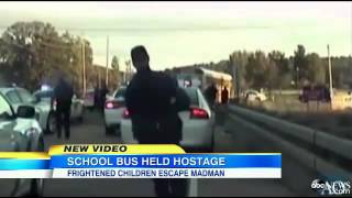 Dash Cam Video Released After Knife Wielding Man Hijacks School Bus Filled With Kids