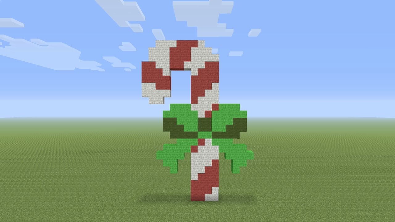 Minecraft Pixel Art - Candy Cane - YouTube