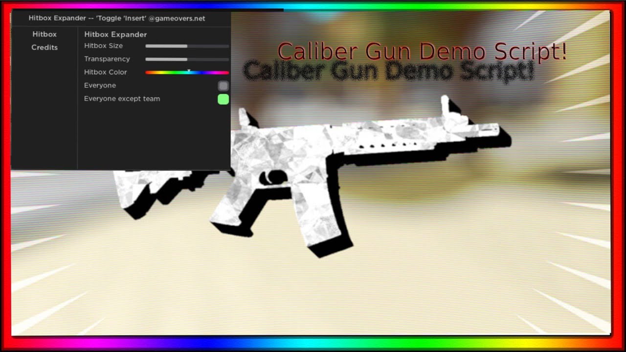 Caliber Gun Demo Script 2021 Hitbox Expander Youtube - psycho pistol roblox script