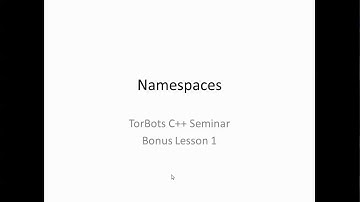 C++ Lesson 01: Namespaces