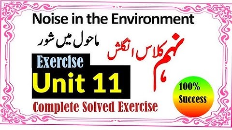 Exercise complete solution, chapter 11, noise in the environment, class 9 english