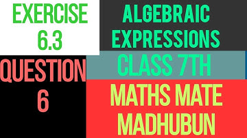 Algebraic expression|class 7|chapter 6|Exercise 6.3|Question 6|maths mate book|