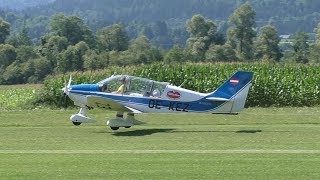 Robin DR 400/180R  takeoff with glider and landing at Airfield Nötsch | OE-KEZ