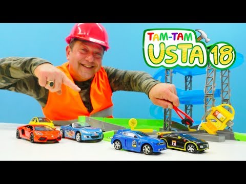 Yarış arabalar. Tam Tam Usta benzin pompasının tamiri
