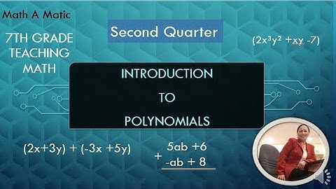 Introduction to Polynomials// Grade 7/ Tagalog