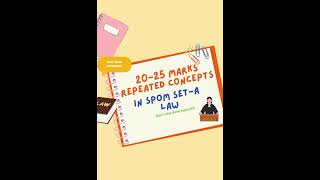 SPOM Set A Law 🔥 Most Repeated Concepts (May 2026) | Must-Know Topics Before Exam #exam#spom#law#CA