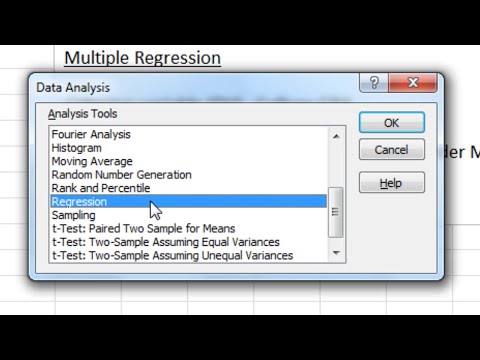 Multiple Regression in Excel - P-Value; R-Square; Beta Weight; ANOVA table (Part 1 of 3)