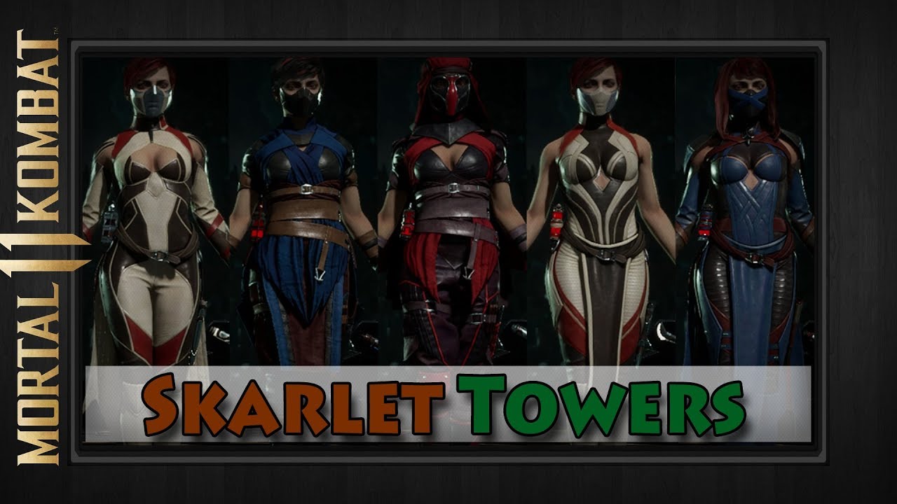 ALL 5 SKARLET CHARACTER STAGES Mortal Kombat 11 Gear Skins MK11
