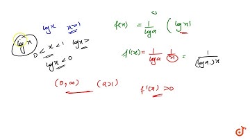 1. Prove that the function `f(x)=log_a  x` is increasing on `(0 , oo )` if a  gt 1 and decreasi...
