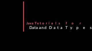 Java Tutorial for Beginners | Data and Data Types | Tamil