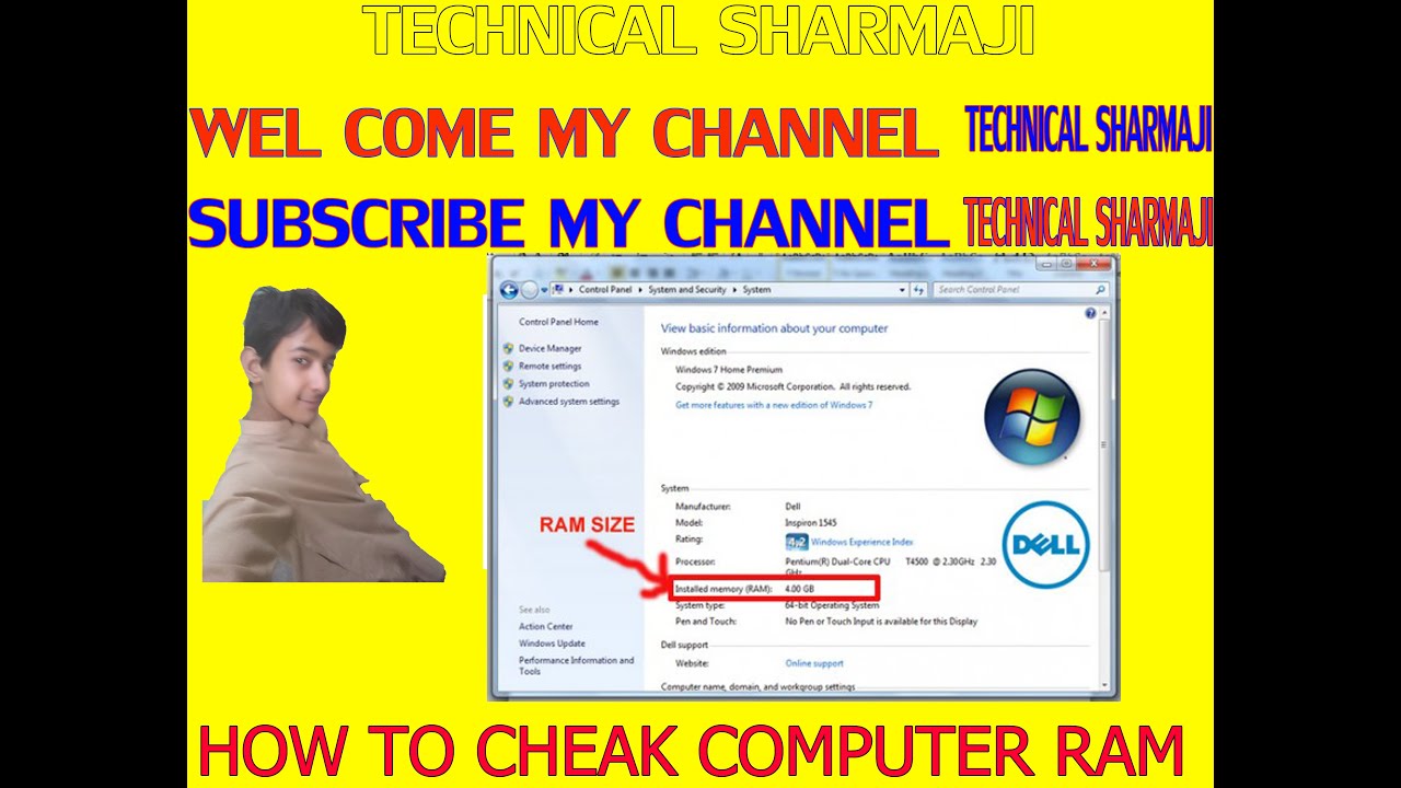 How to chek computer Ram - YouTube