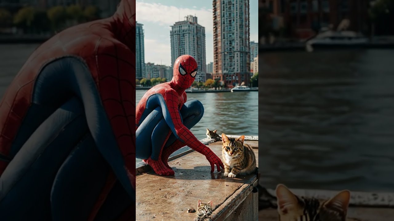 Spider-Man Rescues a Cat | AI-Generated Funny Animation||
