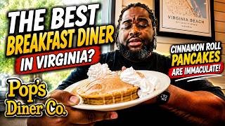 BEST Breakfast Diner in Virginia Pops Diner Co Cinnamon Roll Pancakes Are INSANE