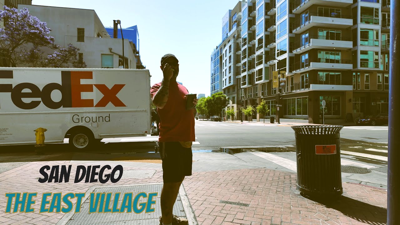 Прогулка по центру Сан-Диего и Ист-Виллидж