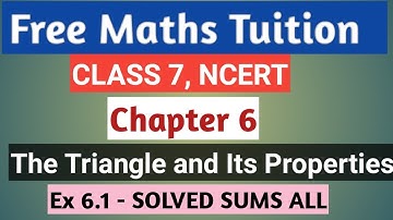 Ch6।The Triangle and its Properties।Ex 6 .1।Class 7। NCERT।Teach Like Mother