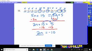 Algebra Chapter 2 Practice Test 2 #16-18