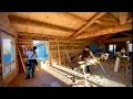 Bighorn Rancher Log Home- BEAUTIFUL Windows Install, Frame Walls, Sanding, Smooth Varnish- Part 5