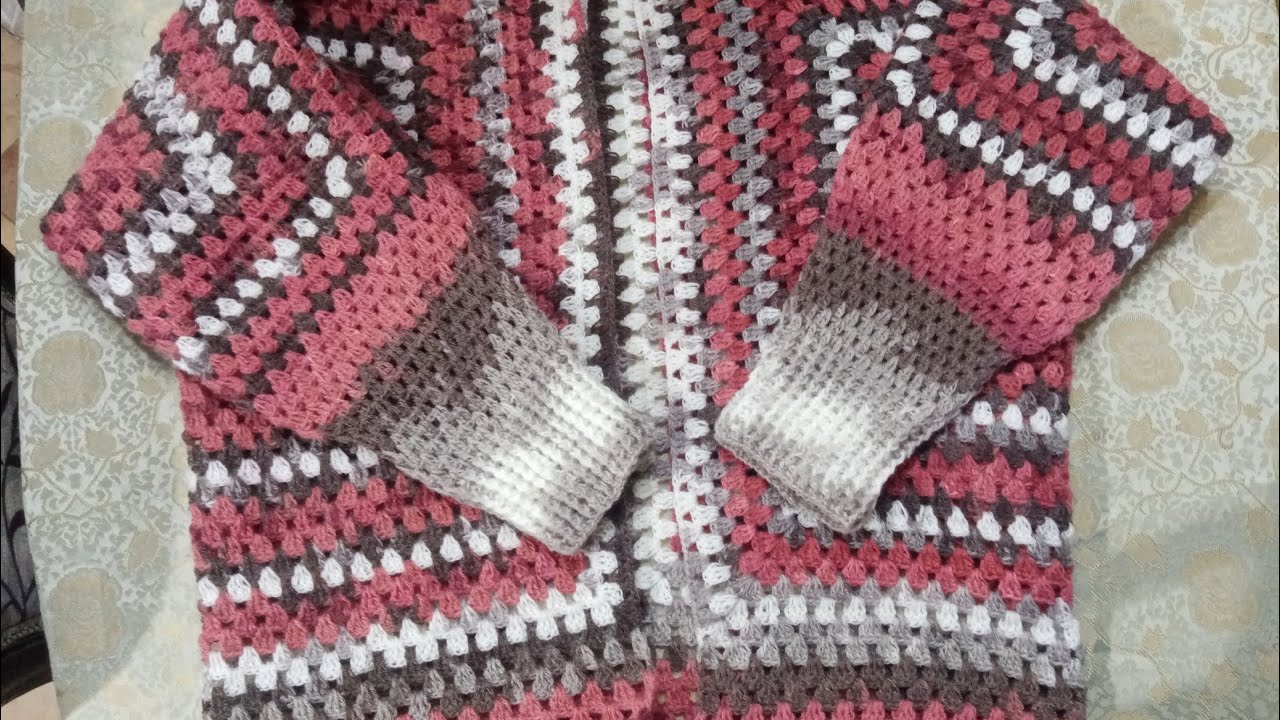 كروشية جاكيت سداسى بغرزة الجرانى خطوة بخطوة سهل وسريع الجزء الثاني Easy crochet garani stitch