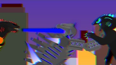 Blue Plasma Mechagodzilla VS Ice Cream Godzilla and Lava Goji | Stick Nodes Animations |