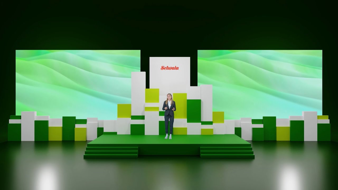 Square Box Two Screen White Stage Vmix Virtual Stage