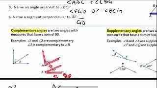 Lesson 1-5 Notes: Angle Relationships