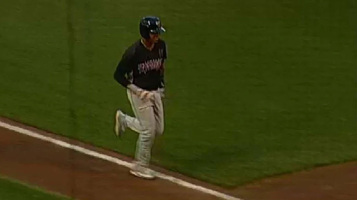 Gilbert Lara hits a two-run homer for Wisconsin