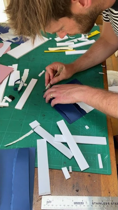 Paper Cut & Studio ASMR ✂️ Making an Original Artwork #shorts