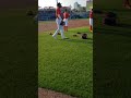 Caleb delivering game ball for WooSox