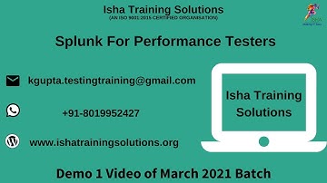 Splunk Demo 1 on 18th March 2021. / Pls call / whatsapp us on +91-8019952427 to enroll
