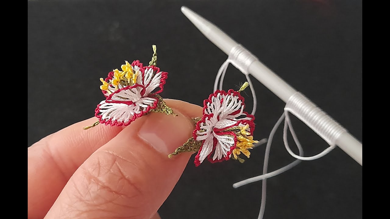 İğne Oyası Modeli.(Flower Desing)Needle Lace. YouTube