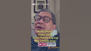 Rocky Gerung: Presiden Angkat Qodari, Berarti Prabowo Siap-siap 3 Periode Dong!