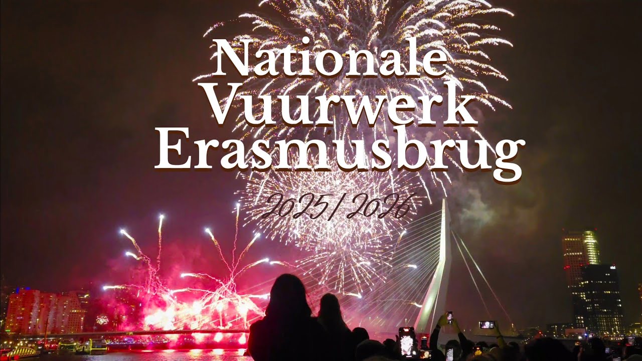 Nationale Vuurwerk Erasmusbrug 🎆✨️National Fireworks Rotterdam 🎇✨️ 2025/2026 🕛 Happy New Year! 🎉🎊