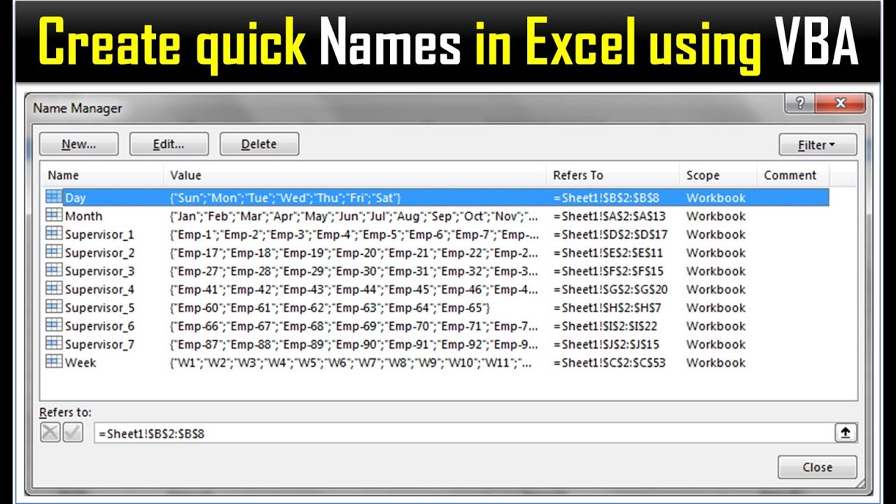 create-multiple-names-using-vba-in-excel-youtube