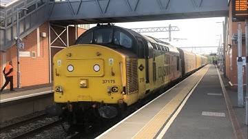 Harborough station class 37 37175 colas Rail 3M05 test train network Rail with 2 tones 15/10/22