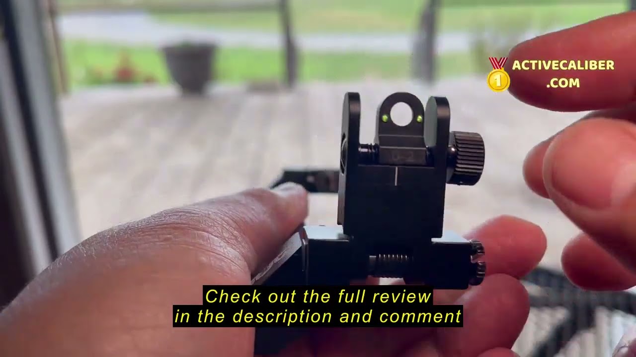 Review UUQ 45 Degree Offset Fiber Optic Iron Sights,Flip Up Front Rear Sites with Red&Green Dot,BUIS
