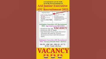 AAI ATC New Vacancy 2023 | AAI ATC Syllabus, Age, Eligibility, Exam Pattern | Full Details #shorts