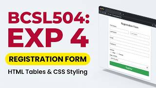 Details BCSL504 Program 4 | HTML Registration Form with CSS | Web Technology Lab | VTU Guide