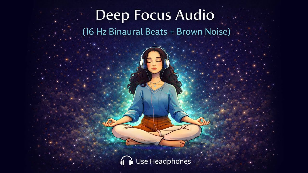 Deep Focus Audio (16 Hz Binaural Beats + Brown Noise) 